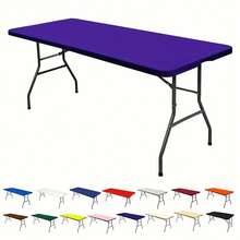 2 pezzi Tovaglia in tinta unita, nera/bianca/rossa/grigia/blu/blu navy, in poliestere elasticizzato - resistente alle pieghe, lavabile in lavatrice, telo da tavola rettangolare per picnic, feste, parco, campeggio e cucina - Multicolore - Visualizzare 25
