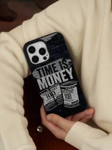 1 pieza Funda de teléfono de TPU negro con estampado de billete de dólar, acabado mate, adecuado como regalo festivo compatible con iPhone XS/XS Max/XR/11/12/13/14/15/16 Pro/Pro Max/14/15/16 Plus, para hombres y mujeres