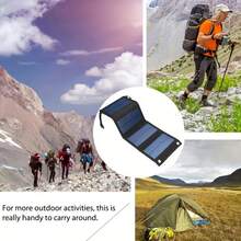 20W便携式可折叠太阳能电池板；USB充电器 - 轻巧，适用于徒步旅行、露营、背包旅行和骑自行车的应急电源太阳能电池板充电器太阳能电池充电器太阳能电池板使用指南如何使用生存用品适用于夏季假期户外旅行/露营/徒步旅行/野外工作和紧急备用移动电源送给家人、朋友、生日的礼物露营必需品太阳能充电器 - 綠色 - 查看 7