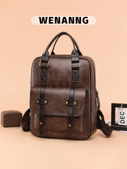 1 Pç Mochila Escolar Casual Preppy Volta às Aulas Elegante Couro PU Premium Espaçoso Vários Bolsos Alta Capacidade Com Compartimento Para Laptop Mochila Com Zíper Bolsa Mochila Escolar De Cor Sólida Mochilas Leves Bolsa Esportiva Portátil Mochilas Simples De Viagem De Lazer Perfeitas Para Graduados E Para Mulheres E Adolescentes Meninas Perfeitas Para Atividades Ao Ar Livre E Viagens E Ensino Fundamental E Médio E Universidade Para Passeios E Viagens E Férias E Escola, Material Escolar, Mochila Escolar, Mochila Para A Escola, Mochila De Volta Às Aulas, Mochila Escolar, Mochila Grande, Mochila Escolar, Mochilas De Volta Às Aulas, Grande Capacidade, À Prova D'água, Casual De Negócios, Meninos E Homens, Trabalhadores De Colarinho Branco, Perfeita Para Volta Às Aulas, Primeiro Dia De Aula, Faculdade, Trabalho, Negócios, Deslocamento, Escritório