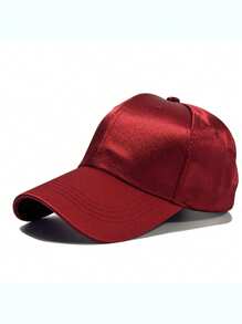 1 Stück unifarbene Unisex Seide Satinbasecap, vielseitiger Sonnenschutzvisier Hut für Frühling & Sommer