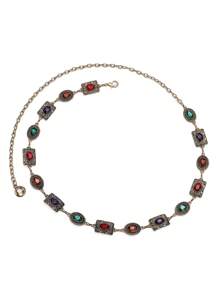 1 pièce Ceinture de robe avec chaîne de taille en métal doré, fashion, rétro, bohème pour femme