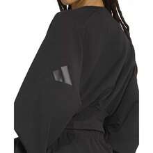 Adidas Sudadera de cuello redondo relajada y suave para mujer - Negro - Ver 4