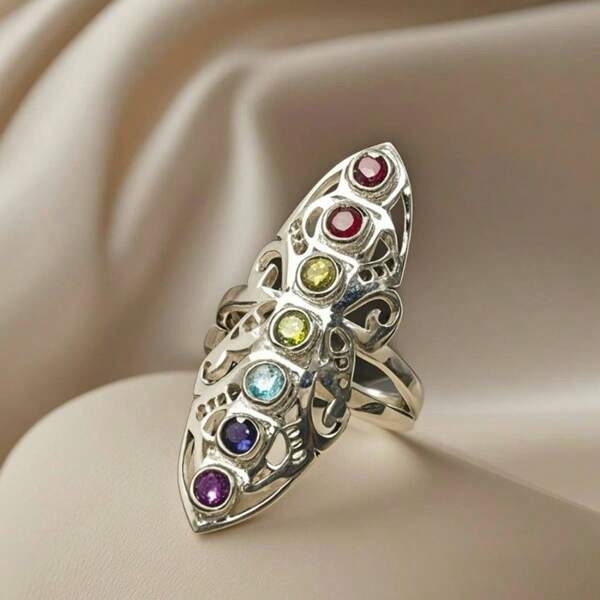 1 pièce Nouvelle bague de style vintage de luxe féérique, convient pour le port quotidien et les fêtes