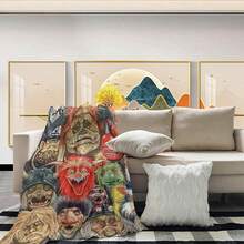 Chăn vải nỉ siêu mềm với thiết kế lấy cảm hứng từ phim Mê cung - Jareth Goblin King & Fantasy Creatures, chăn bốn mùa thoải mái cho ghế sofa, giường, văn phòng và du lịch, màu sắc sống động, món quà tuyệt vời cho người hâm mộ - XYW-67 - Xem 3