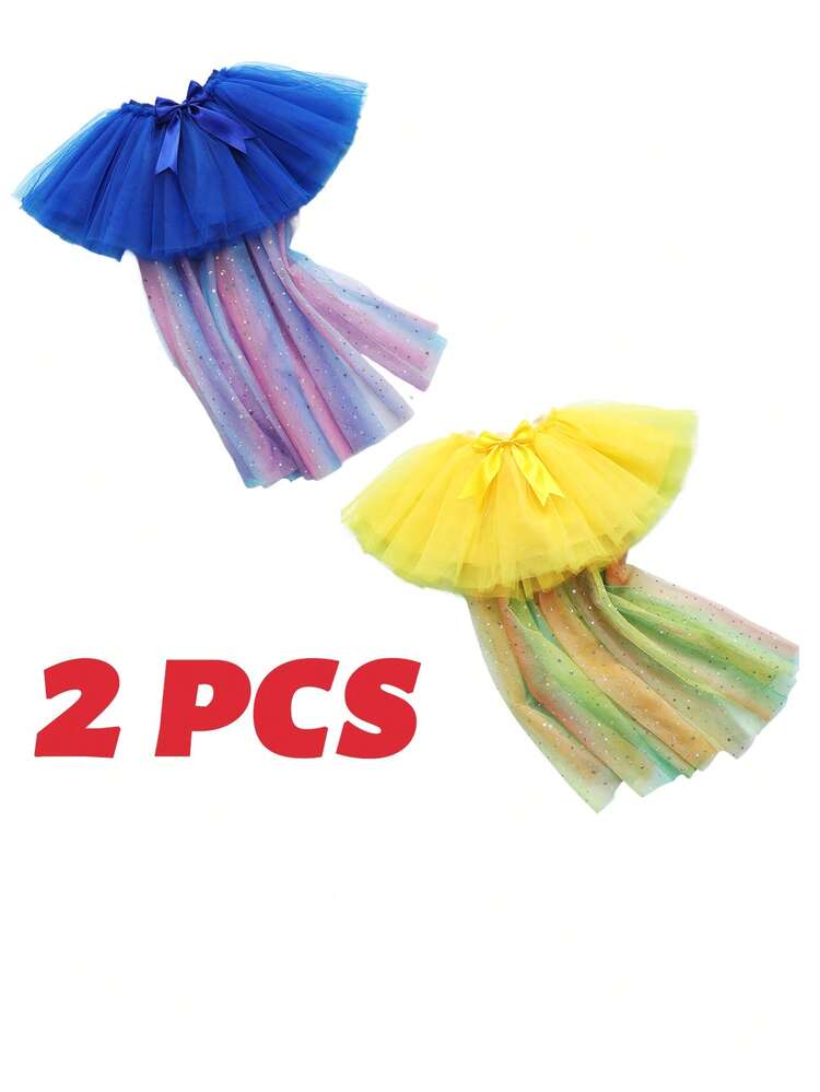 Layered Tulle TUTU Skirt With Attached Ruffled Hem Slip, 3-Layer Thick Princess TUTU Skirt, Fashionable And Beautiful Princess Ballet Dance Dress, Suitable For Cosplay - Multicolor - View 27