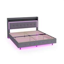 Bed Frames - Gray + Upholstered + 140cm*200cm - View 6