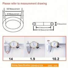 351 件硅胶 O 型圈密封垫圈套装，耐油耐热圆形橡胶组合，适用于汽车、管道和水龙头，10 种尺寸，工业液压、气动和水管密封件，55D 硬度，合成橡胶 - 紅色 - 查看 6