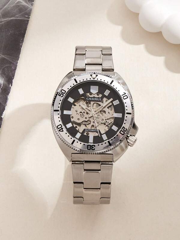 CASIRUI CASIRUI Stainless Steel Band Men's Luxury Automatic Mechanical Watch With Diving Bezel
