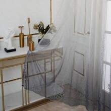 2 Peças Cortinas de Bordado Modernas com Canaleta para Vareta, Decoração de Janela para Quarto, Sala de Estar, Quarto de Bebê