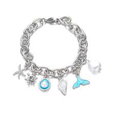 1 件夏季海滩休闲风格时尚度假蓝尾贝壳海星珍珠吊坠手链，适合日常使用、旅行、度假、派对、佩戴、海滩、海洋多元素吊坠，夏季穿着必备手链。 - 彩色 - 查看 15