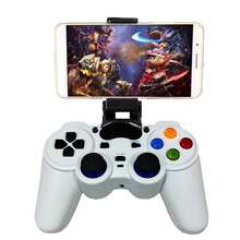 Multifunctional 2.4G Bluetooth Wireless Controller With Cell Phone Holder – Compatible With Android, IOS, Switch, P4, PC And More - White - View 2