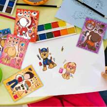 Paw Patrol 8 hojas de pegatinas de Patrulla Canina con el personaje Ryder, kit para hacer caras divertidas con el personaje Chase, juego de rompecabezas de pegatinas DIY, regalo de cumpleaños
