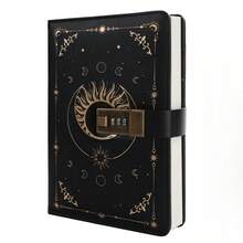 A5 Vintage Sonnenmuster Notizbuch mit Schloss, unisex, nachfüllbar, 224 nummerierte Seiten, Lernmaterial, Schulanfang - A5 - Übersicht 8