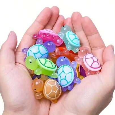 20pcs Mini Glowing Turtle Figurines, Resin Turtle Models, Multicolor Small Toys, Luminous Small Ocean Animals, Suitable For Crafts, Dollhouses, Pranks, Garden Decor, Mini Ornaments, Toys, Mini Models, Turtles, Resin Animals, Mini Toys, Birthday Gifts, Holiday Gifts, Party Favors