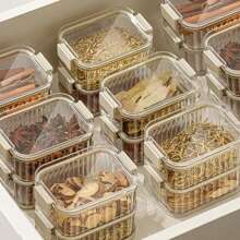Household Stackable Food Sealing Jar Multi-Layered Seasoning Storage Box Portable All-In-One Kitchen Spices Beans Storage Jar