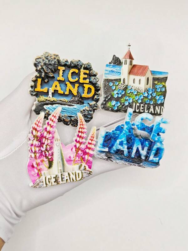 1pc Icelandic Three-Dimensional Refrigerator Magnets, Seal Animal And Landscape Architecture Tourist Souvenir Home Decoration Fridge Magnets Stickers, Kitchen Accessories,Party,Room,Home,Birthday Decor