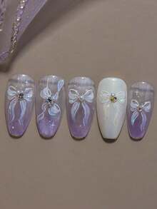 Exquisite Butterfly Wing Nail Art Stickers - Self-Adhesive, Scent-Free Decorations For Hands & Feet With Elegant Designs And Easy Application, Perfect For Autumn And Winter DIY Nails Nail Supplies - White - View 6