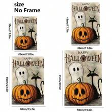 1 Piece,Halloween Pumpkin Ghost Design, Modern Frameless Art Decoration Painting, Printed Posters Mural, Waterproof Canvas,Suitable For Home, Office, Bedroom, Living Room, Study, Bathroom, Bar, Wall Arts And Home Decoration, Is An Ideal Holiday Gift Halloween Decor Fall Decor Room Decor