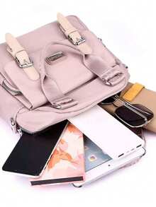 Women's Casual Single And Double Backpacks, New Versatile Shoulder Bags, Large-Capacity Student School Bags, New Multi-Functional Oxford Cloth Crossbody Bags, Versatile Single Shoulder Bags, Stylish Backpacks, Handbags - 黑色 - 查看 6