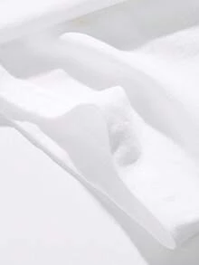 男士纯色短袖T恤，夏季时尚 - 白色 - 查看 5