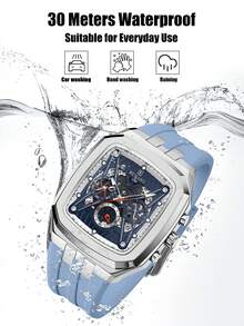 REWARD Men's Quartz Watch Business Fashion Style Timing Calendar Luminous Hands Multi-Functional Men Wristwatch High Quality Gift Classic Design Silicone Watch Band - Blue - View 9