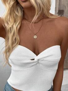 Top corto acanalado ajustado, estilo casual sexy y lindo, tipo streetwear gyaru, con espalda descubierta, para salir, para mujeres en verano, festivales de música, raves, conciertos country