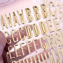 3 张 170 片 3D 金色蓬松字母数字贴纸 25 毫米字母贴纸自粘贴纸适用于 DIY 工艺品剪贴簿装饰、学校用品、返校 - 彩色 - 查看 3