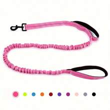Heavy Duty Bungee Dog Leash, 5-Foot Shock Absorbing Polyester Lead With Dual Padded Handles, Adjustable Waist And Secure Buckle - Available In Multiple Colors For Enhanced Training And Comfort - Multicolor - View 7