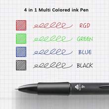 四合一彩色圆珠笔 - 书写流畅，非常适合办公文具和精确书写，必备办公用品 | 中性笔套装 | 流体书写笔，学校用品，返校 - 黑色 - 查看 8