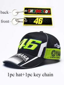 2 buc/1 buc Noua Modă Y2K Hard Top 46 Echipa de Curse Broderie 3D Motocicletă, Pistă de Curse, Pălărie de soare Sport Casual în Aer Liber, Șapcă de Baseball Reglabilă, Breloc, Potrivită pentru Bărbați și Femei, Purtare de Zi cu Zi în Toate Sezoanele