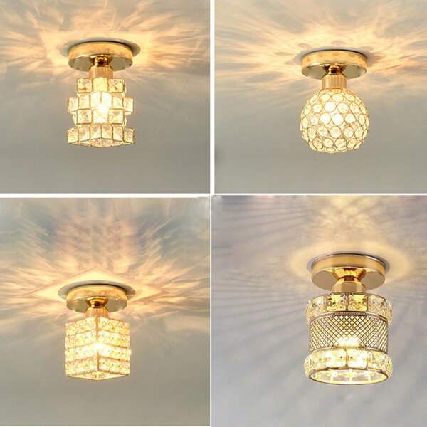 Nordic Modern Minimalist Corridor/Entryway/Balcony Crystal Ceiling Light, Elegant & Lightweight, Bulb Not Included