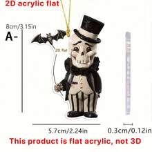 1pc Halloween Pendant Creative Skull Bag Bag Key Car Rearview Mirror Decoration Ornament Home Decor Perfect Gift For Friends And Family .