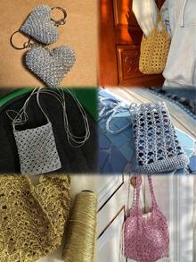 50g Handmade Special Thread Internet Celebrity Core Yarn Gold And Silver Color DIY Hand-Knitted Wool Yarn Material Ball