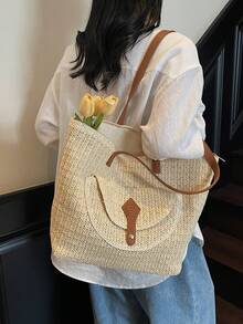 Dedoo 时尚简约的女士编织斜挎包，百搭休闲单肩包，适合夏季海滩度假，沙滩钱包，非常适合夏季、度假和日常使用，旅行必备品