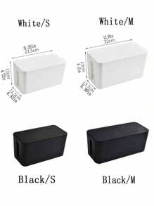 1pc Desktop Anti-Electric Shock Plug Socket Storage Box, Plastic Power Cord, Computer Socket, And Phone Charger Organizer Box, Extra Large Size Plastic Desktop Power Strip Socket Tidy Organizer
