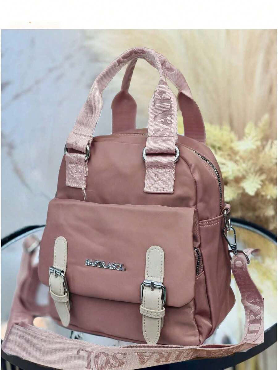 Women's Casual Single And Double Backpacks, New Versatile Shoulder Bags, Large-Capacity Student School Bags, New Multi-Functional Oxford Cloth Crossbody Bags, Versatile Single Shoulder Bags, Stylish Backpacks, Handbags - 粉色 - 查看 1