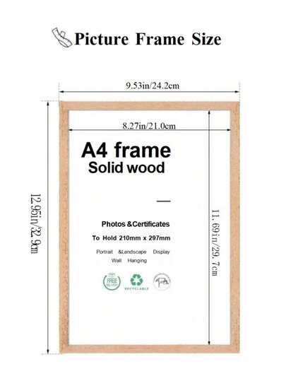 A4 Poster Frame With Acrylic Glass, Can Be Hung Vertically Or Horizontally, Stylish Photo Frame Suitable For Certificates, Photos, Posters And Art Prints, White Home Decor Christmas Gift