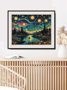 Galaxy Landscape Diamond Painting Kit - DIY Full Square/Round Diamond Embroidery Set, Suitable For Home Decor, Acrylic Diamond And Landscape River Boat Pattern Design