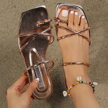 Women Flat Sandals - 金色 - 查看 9