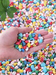 Multicolor Decorative Pebbles - 0.6-0.9 Cm | Artificial Rainbow Stones Suitable For Indoor Plants, Outdoor Landscaping And Holiday Decor (Red, Green, Blue, Yellow, Pink, Mixed Color) - Great For Patio, Potted Plants, Bathroom, Aquarium And Mini Landscape, Holiday Decor | Natural Appearance | Aesthetic, Garden Decoration