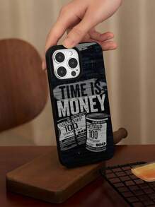 1 pieza Funda de teléfono de TPU negro con estampado de billete de dólar, acabado mate, adecuado como regalo festivo compatible con iPhone XS/XS Max/XR/11/12/13/14/15/16 Pro/Pro Max/14/15/16 Plus, para hombres y mujeres