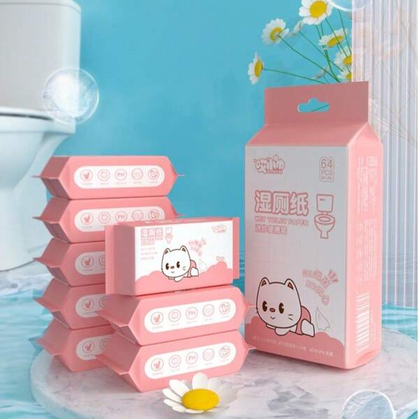 Disposable Flushable Toilet Wet Wipes, Dissolvable Material Won''t Clog Toilet, And Practical, Small Pack For Travel