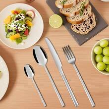 20 件不锈钢餐具套装 - 优雅的金色和银色餐具 - 适用于家庭、酒店、婚礼、洗碗机、圣诞节礼物套装、学校用品 - 彩色 - 查看 12