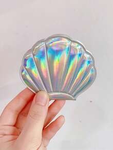 Shiny Shell Makeup Mirror, Double Sided Magnifying Handheld Compact Folding Makeup Mirror, Mini Travel Cosmetic Mirror, Elegant Small Gift For Party - Multicolor - View 2