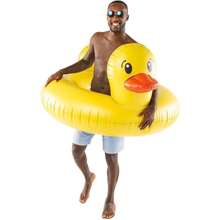 Giant Duck Pool Float, Over 4' Wide, Inflatable Floatie Tube, Blow Up Swim Ring, Outdoor Summer Pool Party Water Toy - 1 - View 1