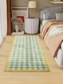 1pc Soft Faux Wool Rug, Rectangular Plaid Pattern Rug, Fluffy & Soft, Suitable For Bedroom, Can Be Used As Decorative Rug, Bedside Home Decor Rug, Washable, Home Decor Faux Wool Rug, Holiday Decor Rug - Multicolor - View 20