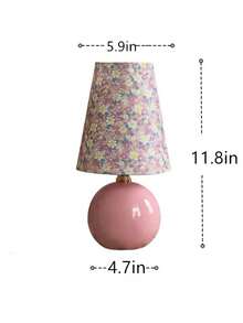 1 件花卉图案陶瓷褶皱台灯，迷你灯适合床边、床头柜、客厅边桌，暖光家居装饰 - 多款 - 查看 4