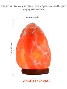 1 件天然喜马拉雅 USB 供电盐灯，LED 水晶盐灯照明灯具，卧室助眠灯，客厅装饰，800g-1200g 重量变化 - 彩色 - 查看 16