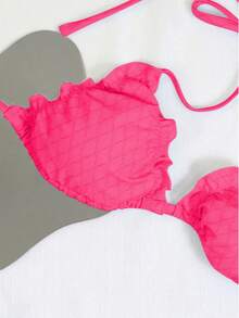 新款性感两件式比基尼，女士两件式泳衣，适合海滩和泳池穿着，可拆卸胸垫，女士夏季连衣裙，女士夏季服装，度假，半身裙，伊比沙岛套装，女士泳装，比基尼套装，女士泳衣，女士沙滩装，度假套装，沙滩裙，女士比基尼套装，泳装 - 玫粉色 - 查看 9